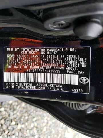 Photo 10 from auction – 2017 TOYOTA CAMRY LE with VIN 4T1BF1FK3HU425525