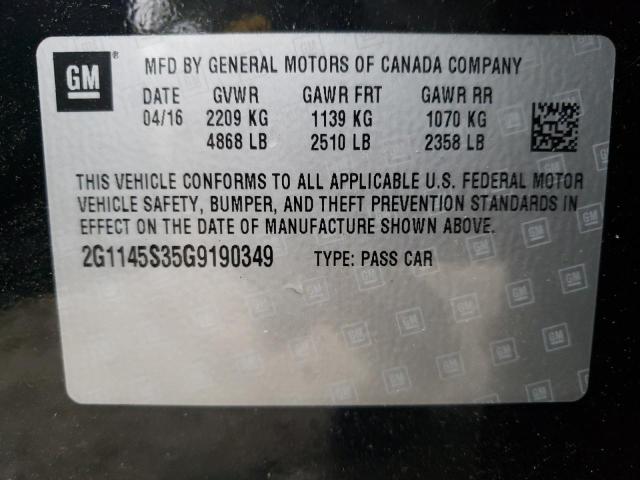 Photo 10 from auction – 2016 CHEVROLET IMPALA LTZ with VIN 2G1145S35G9190349