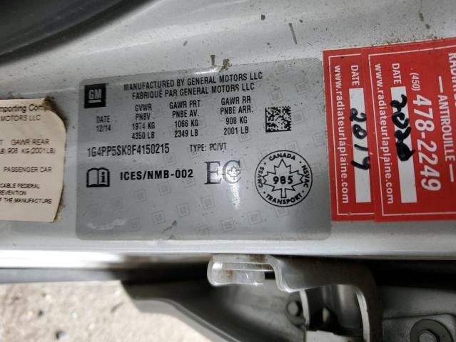 Photo 10 from auction – 2015 BUICK VERANO with VIN 1G4PP5SK8F4150215