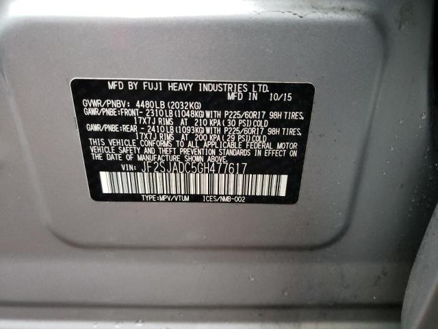 Photo 10 from auction – 2016 SUBARU FORESTER 2 with VIN JF2SJADC5GH477617