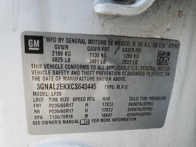 Photo 10 from auction – 2012 CHEVROLET CAPTIVA SP with VIN 3GNAL2EKXCS643445