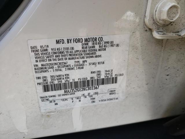 Photo 10 from auction – 2019 FORD ECOSPORT S with VIN MAJ3S2GE2KC302367