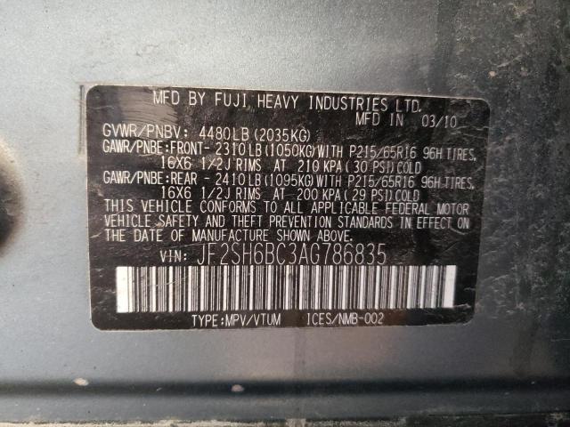 Photo 10 from auction – 2010 SUBARU FORESTER X with VIN JF2SH6BC3AG786835