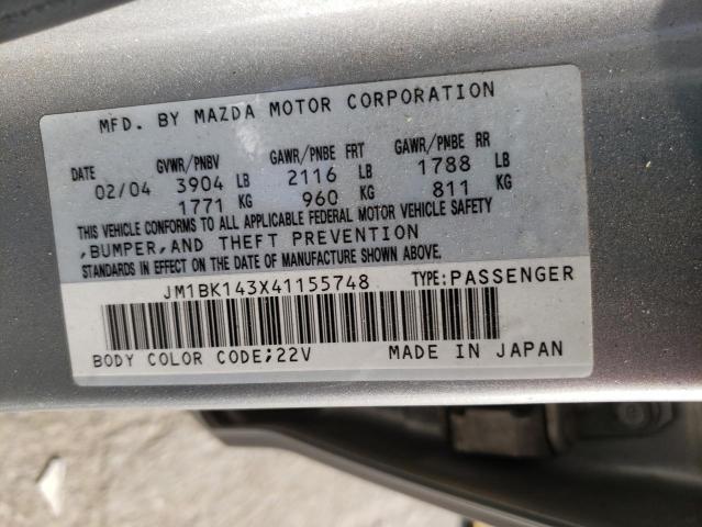 Photo 10 from auction – 2004 MAZDA 3 HATCHBAC with VIN JM1BK143X41155748