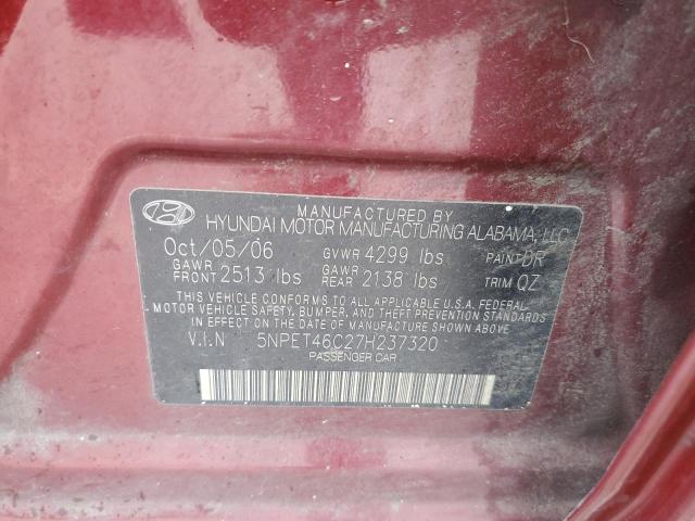 Photo 10 from auction – 2007 HYUNDAI SONATA GLS with VIN 5NPET46C27H237320