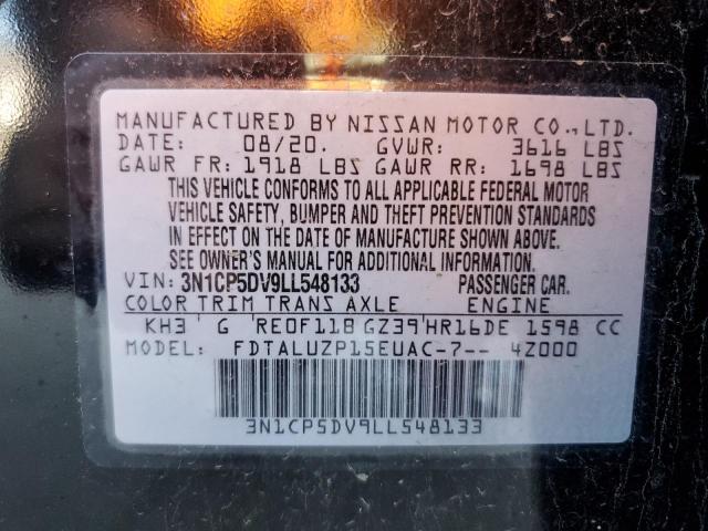 Photo 10 from auction – 2020 NISSAN KICKS SR with VIN 3N1CP5DV9LL548133