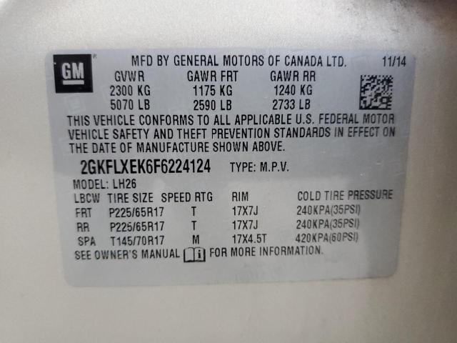 Photo 10 from auction – 2015 GMC TERRAIN SL with VIN 2GKFLXEK6F6224124