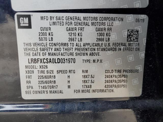 Photo 10 from auction – 2020 BUICK ENVISION E with VIN LRBFXCSA0LD031970