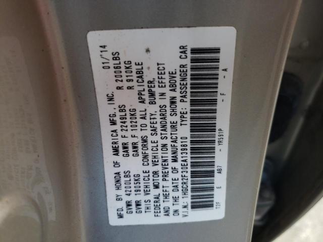 Photo 10 from auction – 2014 HONDA ACCORD LX with VIN 1HGCR2F30EA139810
