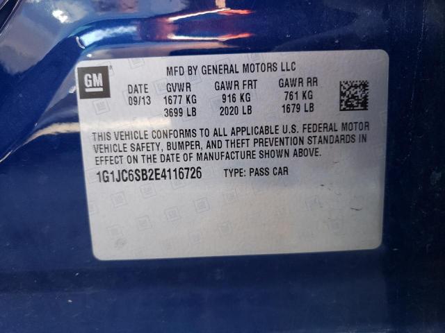 Photo 10 from auction – 2014 CHEVROLET SONIC LT with VIN 1G1JC6SB2E4116726