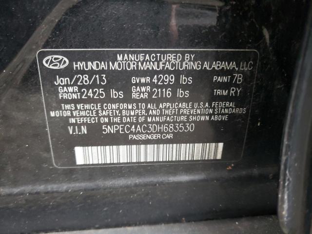 Photo 10 from auction – 2013 HYUNDAI SONATA SE with VIN 5NPEC4AC3DH683530