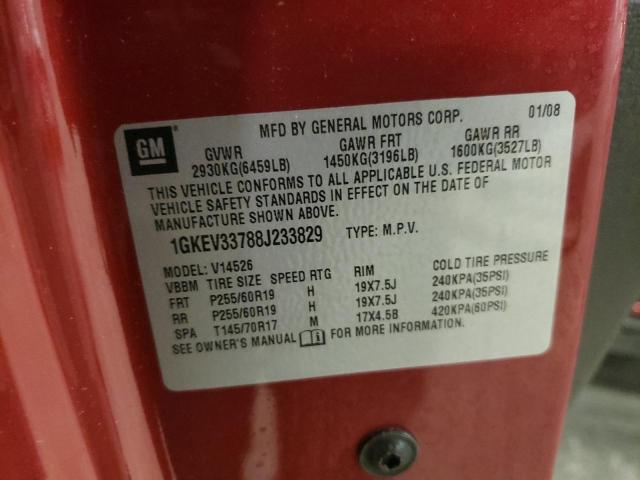 Photo 10 from auction – 2008 GMC ACADIA SLT with VIN 1GKEV33788J233829
