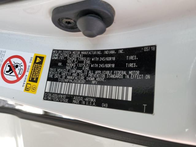 Photo 10 from auction – 2018 TOYOTA HIGHLANDER with VIN 5TDZARFH4JS038397