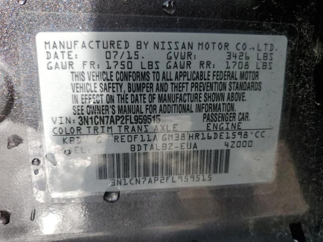 Photo 10 from auction – 2015 NISSAN VERSA S with VIN 3N1CN7AP2FL959515