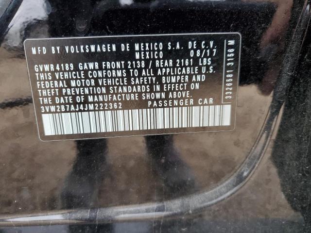 Photo 10 from auction – 2018 VOLKSWAGEN JETTA S with VIN 3VW2B7AJ4JM222362