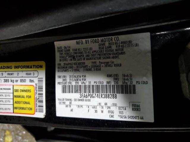 Photo 10 from auction – 2014 FORD FUSION S with VIN 3FA6P0G74ER388288
