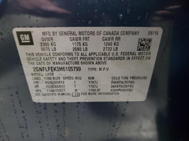 Photo 10 from auction – 2017 CHEVROLET EQUINOX LT with VIN 2GNFLFEK3H6105799