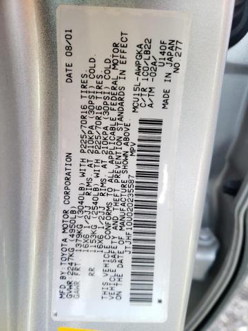 Photo 10 from auction – 2002 LEXUS RX 300 with VIN JTJHF10U020235587