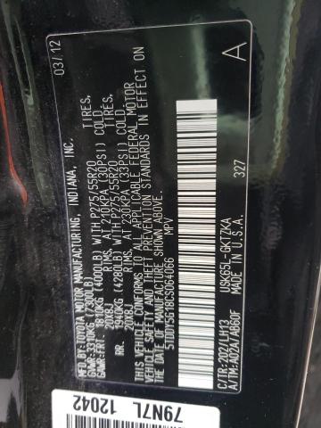 Photo 10 from auction – 2012 TOYOTA SEQUOIA PL with VIN 5TDDY5G18CS064066