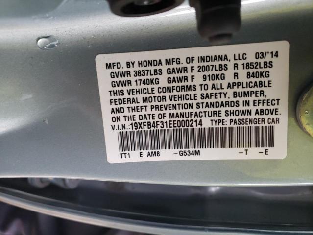 Photo 10 from auction – 2014 HONDA CIVIC HYBR with VIN 19XFB4F31EE000214