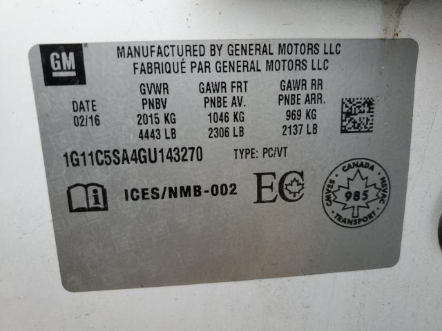 Photo 10 from auction – 2016 CHEVROLET MALIBU LIM with VIN 1G11C5SA4GU143270