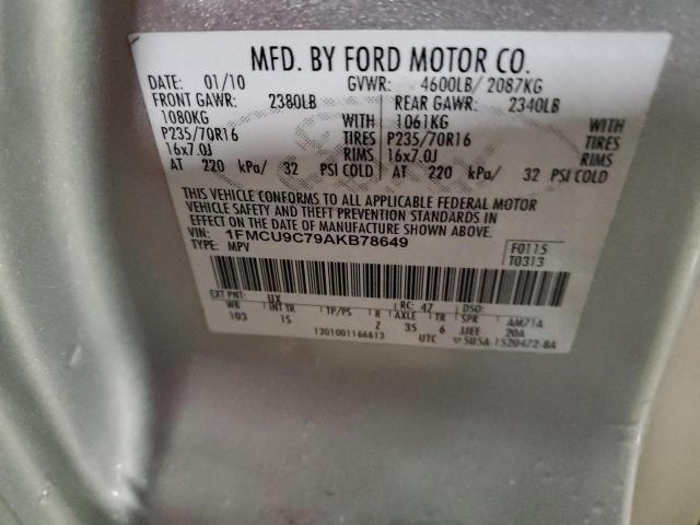 Photo 10 from auction – 2010 FORD ESCAPE XLS with VIN 1FMCU9C79AKB78649