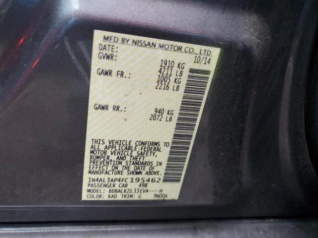 Photo 10 from auction – 2015 NISSAN ALTIMA 2.5 with VIN 1N4AL3AP4FC195462