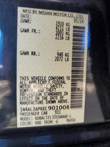 Photo 10 from auction – 2014 NISSAN ALTIMA 2.5 with VIN 1N4AL3APXEC901008