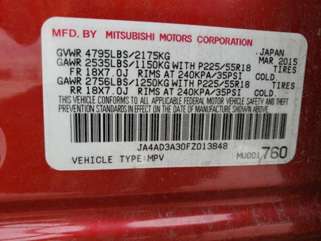 Photo 10 from auction – 2015 MITSUBISHI OUTLANDER with VIN JA4AD3A30FZ013848
