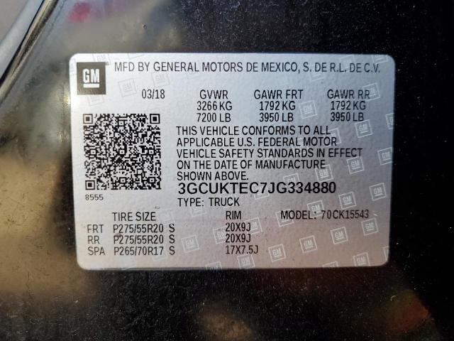 Photo 10 from auction – 2018 CHEVROLET SILVERADO with VIN 3GCUKTEC7JG334880
