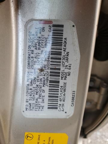Photo 10 from auction – 2002 LEXUS LS 430 with VIN JTHBN30F320084655