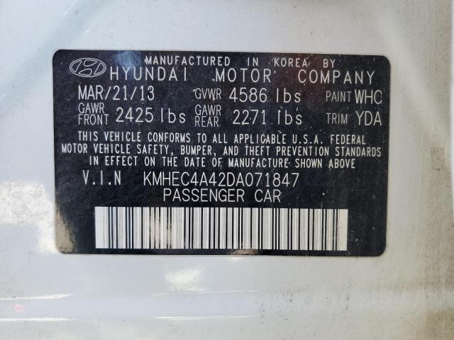 Photo 10 from auction – 2013 HYUNDAI SONATA HYB with VIN KMHEC4A42DA071847