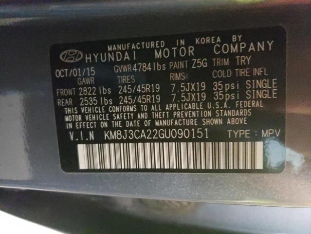 Photo 10 from auction – 2016 HYUNDAI TUCSON LIM with VIN KM8J3CA22GU090151
