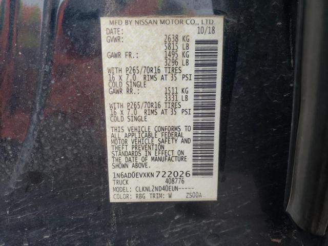 Photo 10 from auction – 2019 NISSAN FRONTIER S with VIN 1N6AD0EVXKN722026