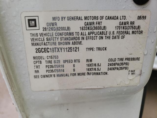 Photo 10 from auction – 2000 CHEVROLET 1500 with VIN 2GCEC19TXY1125121