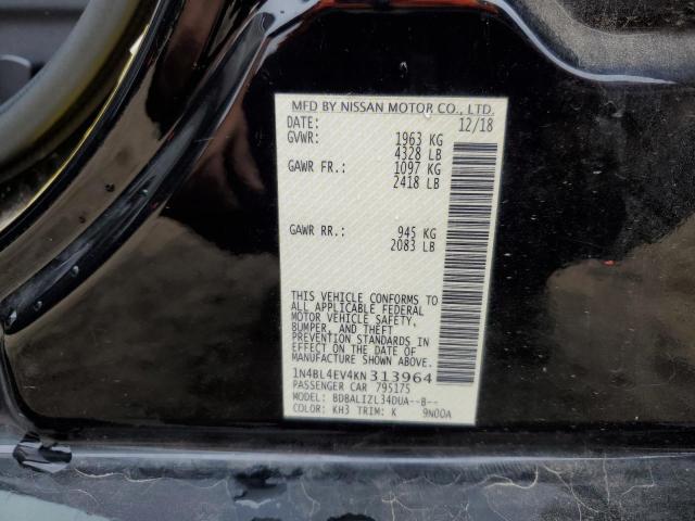 Photo 10 from auction – 2019 NISSAN ALTIMA SL with VIN 1N4BL4EV4KN313964