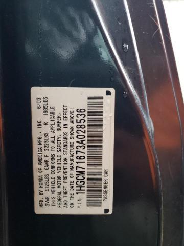 Photo 10 from auction – 2003 HONDA ACCORD EX with VIN 1HGCM71673A028536