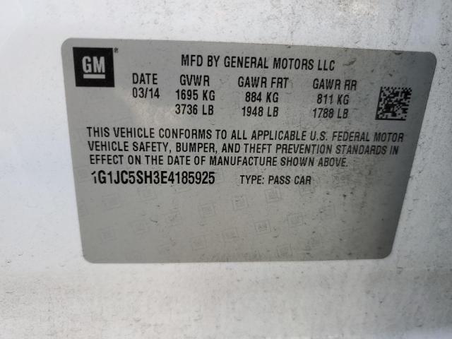 Photo 10 from auction – 2014 CHEVROLET SONIC LT with VIN 1G1JC5SH3E4185925