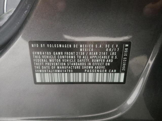 Photo 10 from auction – 2017 VOLKSWAGEN JETTA SE with VIN 3VWDB7AJ1HM414793