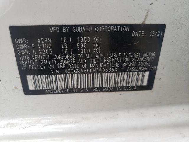 Photo 10 from auction – 2022 SUBARU IMPREZA PR with VIN 4S3GKAV60N3605850