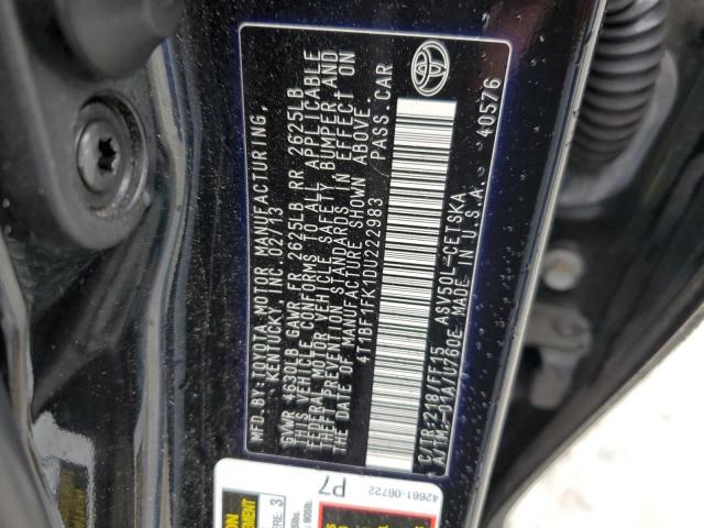 Photo 10 from auction – 2013 TOYOTA CAMRY L with VIN 4T1BF1FK1DU222983