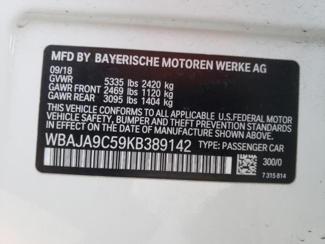 Photo 10 from auction – 2019 BMW 530E with VIN WBAJA9C59KB389142