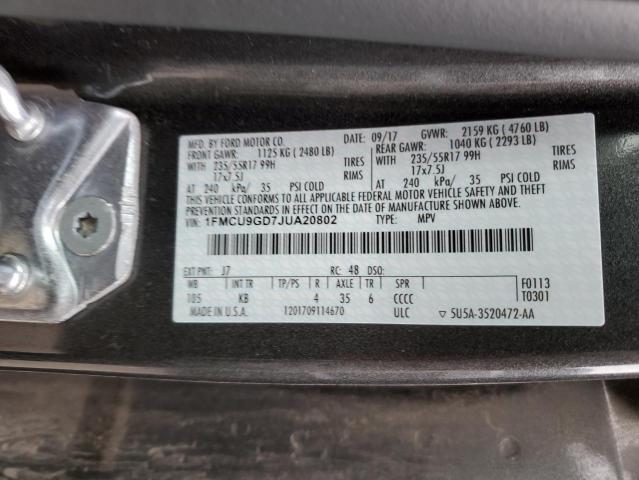 Photo 10 from auction – 2018 FORD ESCAPE SE with VIN 1FMCU9GD7JUA20802