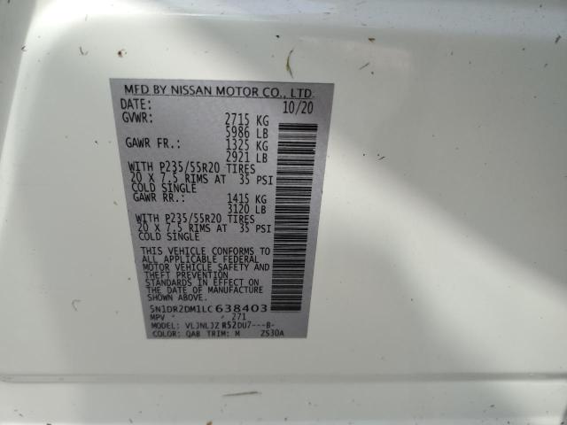 Photo 10 from auction – 2020 NISSAN PATHFINDER with VIN 5N1DR2DM1LC638403
