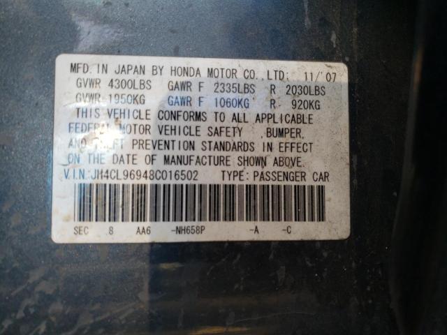 Photo 10 from auction – 2008 ACURA TSX with VIN JH4CL96948C016502