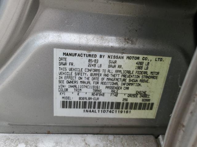 Photo 10 from auction – 2004 NISSAN ALTIMA BAS with VIN 1N4AL11D74C119161