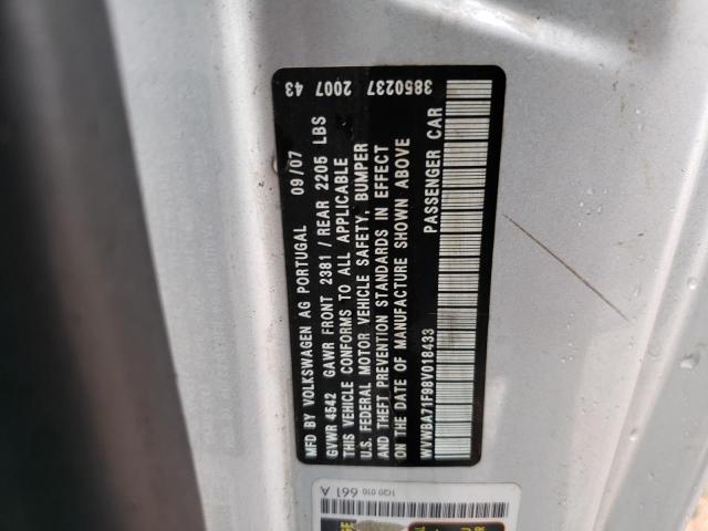 Photo 10 from auction – 2008 VOLKSWAGEN EOS TURBO with VIN WVWBA71F98V018433