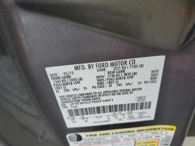 Photo 10 from auction – 2013 FORD F150 SUPER with VIN 1FTFW1CF7DKF14971