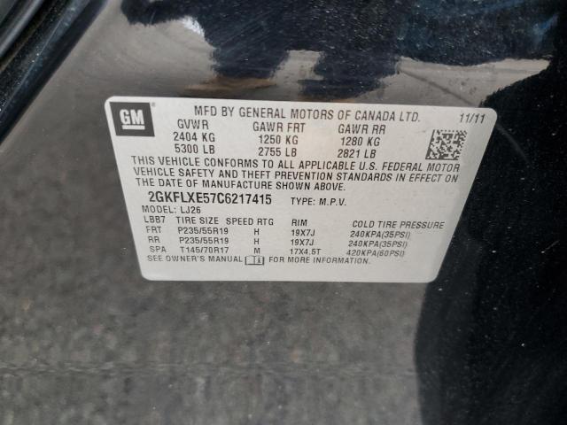 Photo 10 from auction – 2012 GMC TERRAIN SL with VIN 2GKFLXE57C6217415