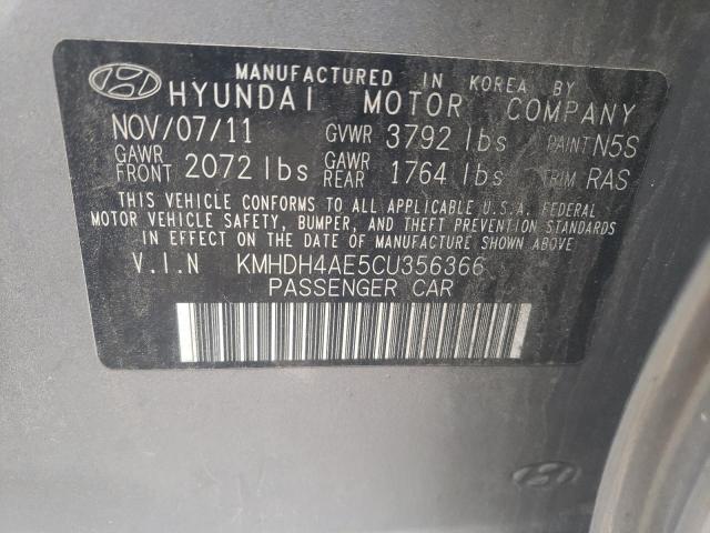 Photo 10 from auction – 2012 HYUNDAI ELANTRA GL with VIN KMHDH4AE5CU356366